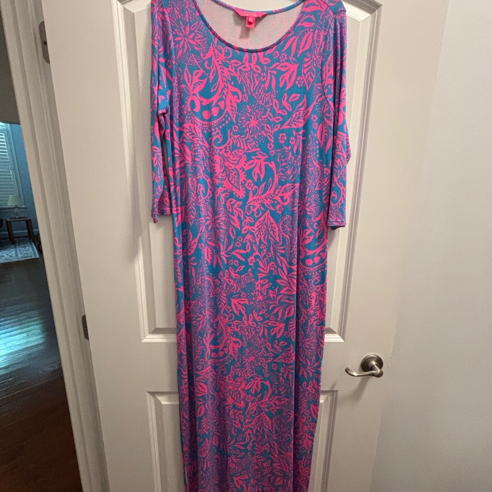 Lilly Pulitzer Long Sleeve Dress in Pink and Blue